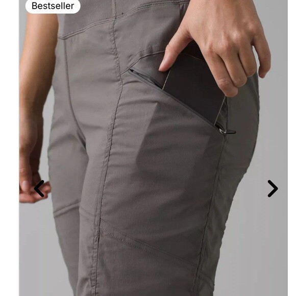 Prana NEW Koen Pant Gray Large x 30" Hiking Outdoor Pull On Stretch Zip Pockets - Picture 4 of 16